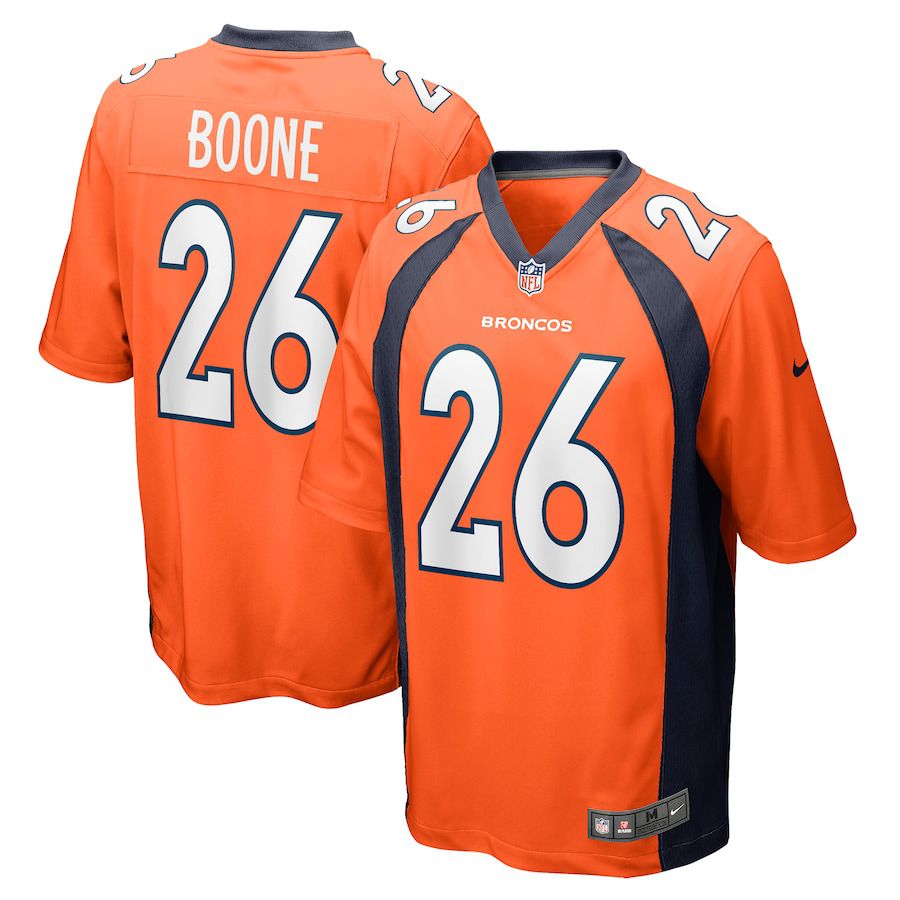 Men Denver Broncos #26 Mike Boone Nike Orange Game NFL Jersey